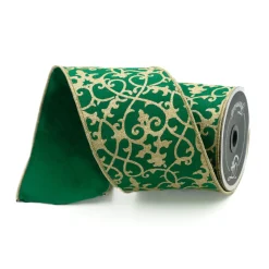 Emerald Cassia Acanthus Ribbon, 4" X 10YD