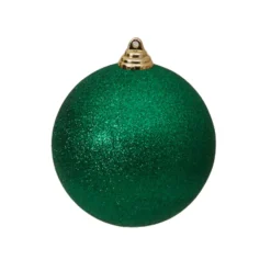 Emerald Green Glitter Ball Ornament, 8"