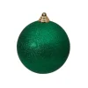 Emerald Green Glitter Ball Ornament, 4"