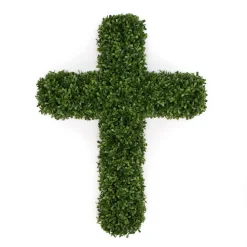 Faux Boxwood Cross