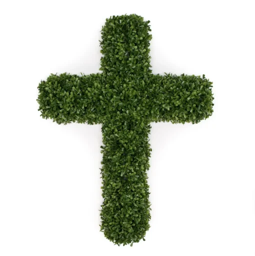 Faux Boxwood Cross