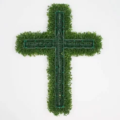 Faux Boxwood Cross