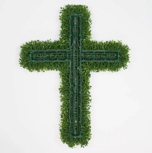 Faux Boxwood Cross