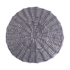 Faux Wicker Placemats, Gray