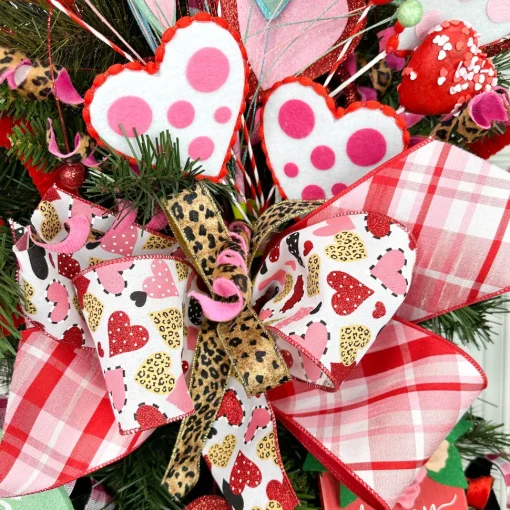 Felt Polkadot Heart Spray, 24.5"