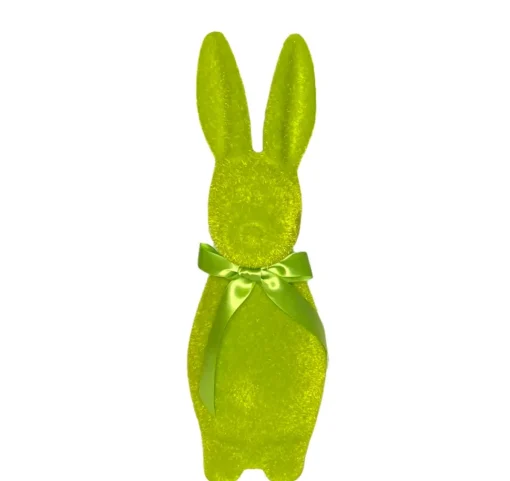 Flocked Button Nose Bunny Figurine, 16"