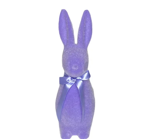 Flocked Button Nose Bunny Figurine, 16"