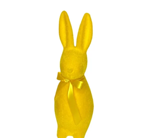 Flocked Button Nose Bunny Figurine, 16"