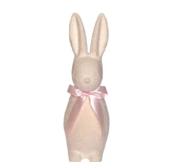 Flocked Button Nose Bunny Figurine, 16