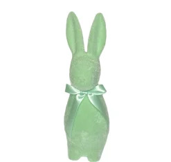 Flocked Button Nose Bunny Figurine, 16