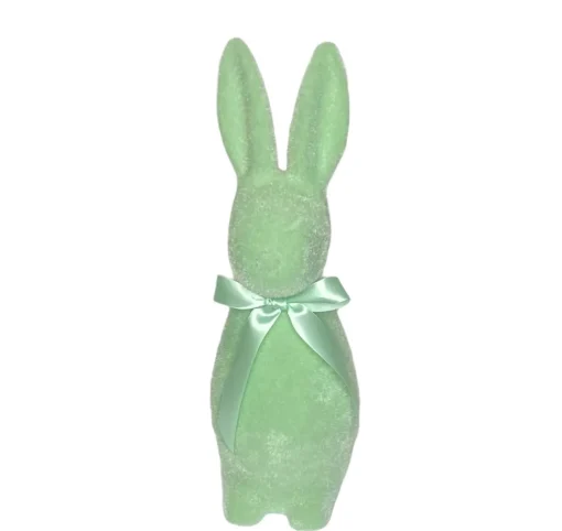 Flocked Button Nose Bunny Figurine, 16"