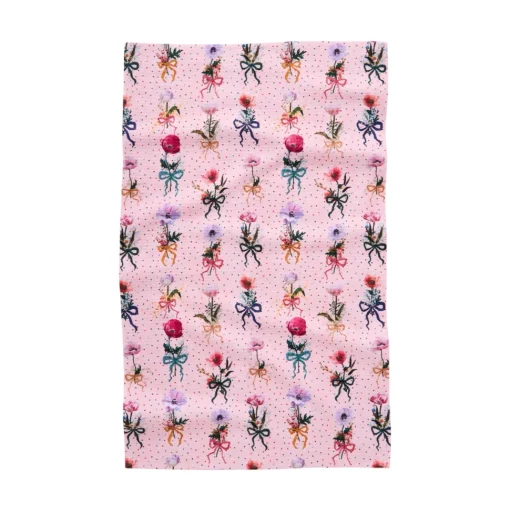 Floral Bows and Dots Tea Towel