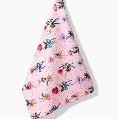 Floral Bows and Dots Tea Towel