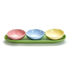 Flower Tidbit Bowls with Tray