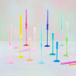 Frosted Taper Candle Holder by Glitterville