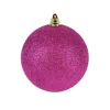 Fuchsia Glitter Ball Ornament, 8"