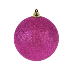 Fuchsia Glitter Ball Ornament, 8"