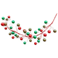 Glitter Ball Garland in Red and Emerald, 5'