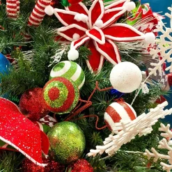 Glitter Ball Garland Red, Lime, and White, 5'