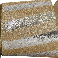Glitter Bar Duo Ribbon, 4" X 10YD