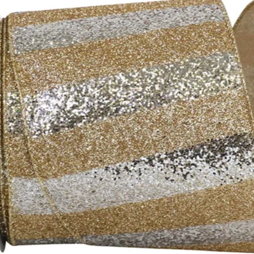Glitter Bar Duo Ribbon, 4" X 10YD