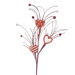 Glitter Heart Twig Spray