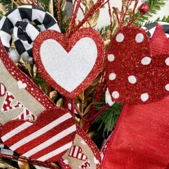 Glitter Heart Twig Spray
