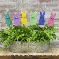 Glitter Mini Bunny Stake Set