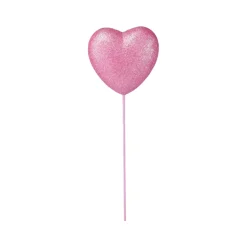 Glittery Pink Barbie Style Heart Pick