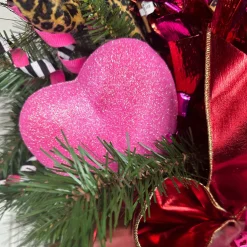 Glittery Pink Barbie Style Heart Pick