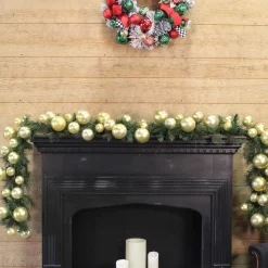Gold Ball Garland, 10'