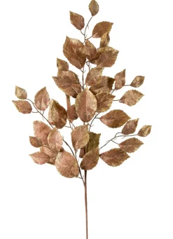 Gold Brushed Leaf Spray