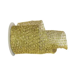 Gold Christmas Diamonds Ribbon 4"X10YD