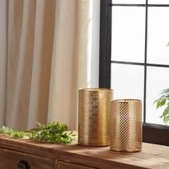Gold Filigree Candle Holder, Gold