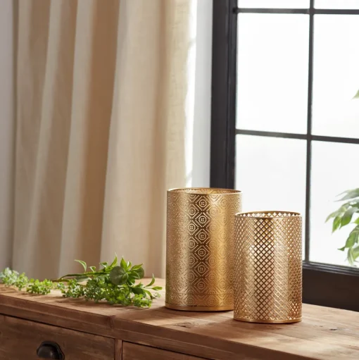 Gold Filigree Candle Holder, Gold