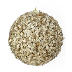 Gold Glamour Sequin Ball Ornament