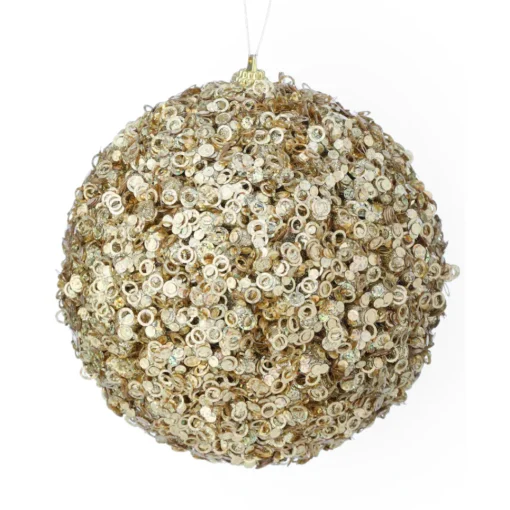Gold Glamour Sequin Ball Ornament