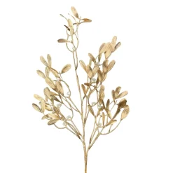 Gold Painted Pearl Mistletoe Spray, 26"