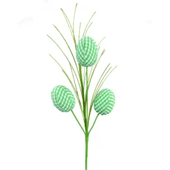 Green Gingham Egg Pick