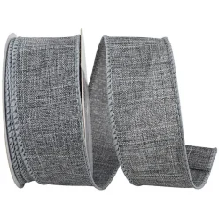 Grey Linen Ribbon, 1.5" X 10YD
