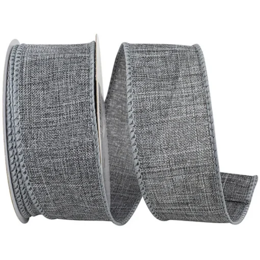 Grey Linen Ribbon, 1.5" X 10YD