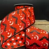Halloween Bats and Moon Polka Dot Orange Ribbon, 3" X 10YD