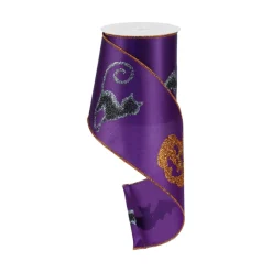 Halloween Glitter Image Ribbon, 4" X 10YD