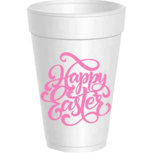 Happy Easter Script Foam Cup Sleeve