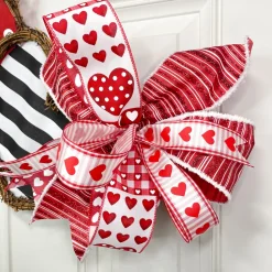 Heart Patchwork Red Ribbon 2.5” x 10yds