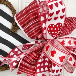 Heart Patchwork Red Ribbon 2.5” x 10yds