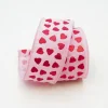 Hearts on Light Pink Ribbon 2.5"X10YD