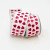 Hearts on White Ribbon, 2.5" X 10YD