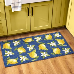 Hooked Lemon Blossom Accent Rug