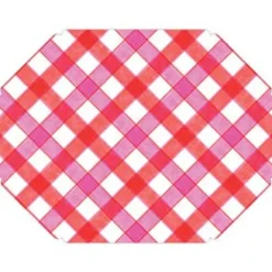 Hot Pink and Red Check Posh Placemat Set
